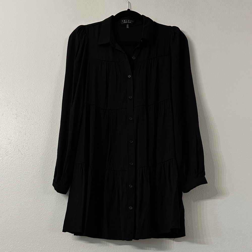 Black Button-Up mini Dress